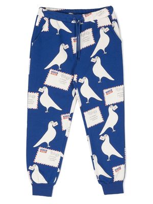 Mini Rodini Pigeons drawstring sweatpants - Blue
