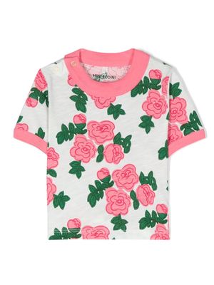 Mini Rodini Roses organic-cotton T-shirt - Pink