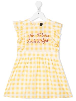 Mini Rodini slogan gingham shift dress - Yellow