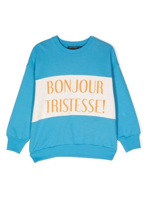 Mini Rodini slogan-print organic cotton sweatshirt - Blue