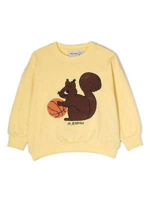 Mini Rodini Squirrel organic cotton sweatshirt - Yellow
