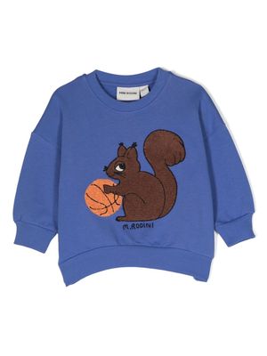 Mini Rodini Squirrels cotton sweatshirt - Blue