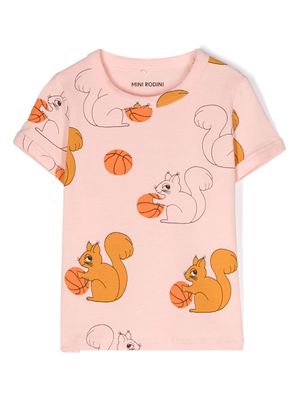 Mini Rodini Squirrels cotton T-shirt - Pink