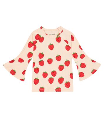 Mini Rodini Strawberries cotton-blend blouse