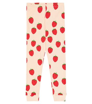 Mini Rodini Strawberries cotton-blend leggings