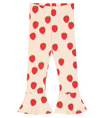 Mini Rodini Strawberries flared cotton-blend pants