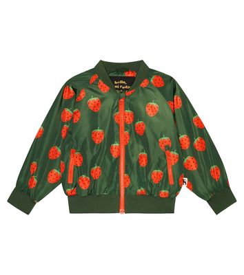 Mini Rodini Strawberry-print bomber jacket
