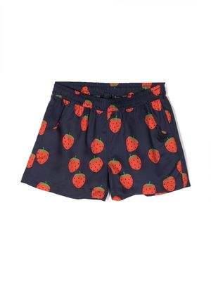 Mini Rodini strawberry-print shorts - Blue