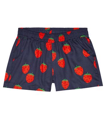 Mini Rodini Strawberry printed cotton shorts