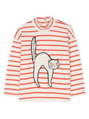 Mini Rodini stripe-pattern organic cotton T-shirt - Neutrals