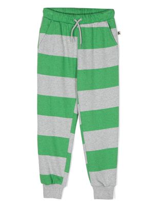 Mini Rodini stripe-print cotton track pants - Green