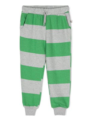 Mini Rodini stripe-print organic cotton track pants - Green