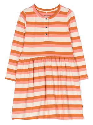 Mini Rodini striped cotton-blend midi dress - Orange
