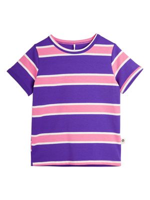 Mini Rodini striped short-sleeve T-shirt - Purple
