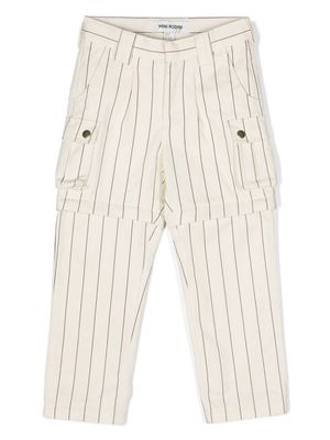 Mini Rodini striped twill trousers - Neutrals