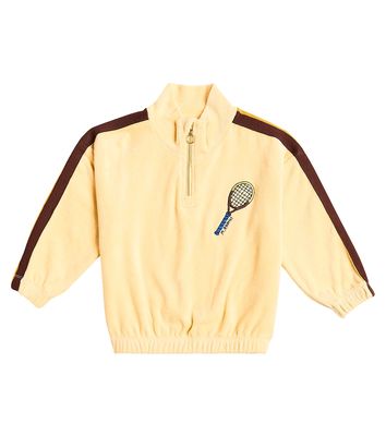 Mini Rodini Tennis cotton terry half-zip sweater
