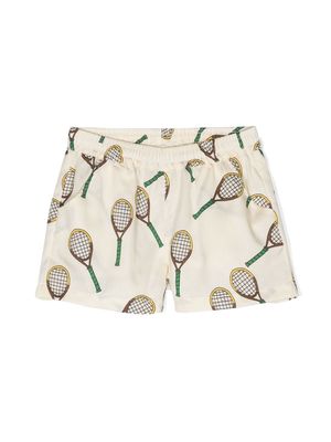 Mini Rodini Tennis-print lyocell shorts - Neutrals