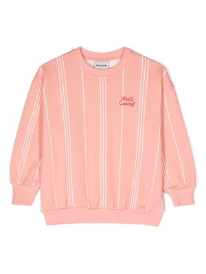 Mini Rodini What's Cooking logo-embroidered organic-cotton jumper - Pink