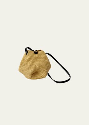 Mini Shell Raffia Crossbody Bag