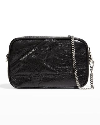 Mini Star Wrinkled Leather Crossbody Bag