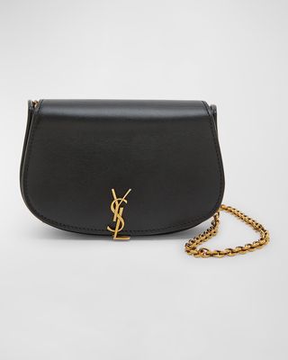 Mini YSL Wallet On Chain in Smooth Leather