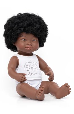 Miniland African Girl with Down Syndrome Baby Doll in Babygirl