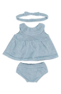 Miniland Knit 3-Piece 15" Doll Outfit in Blue