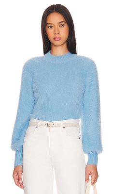 MINKPINK Aria Fluffy Knit in Baby Blue