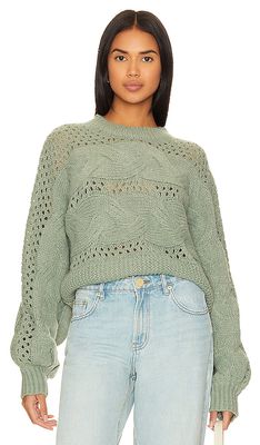 MINKPINK Kaine Cable Sweater in Mint