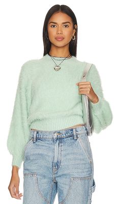 MINKPINK Luma Fluffy Sweater in Mint