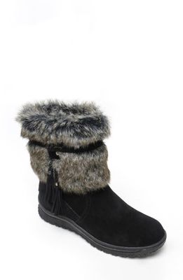 Minnetonka Everett Water Resistant Faux Fur Boot in Black