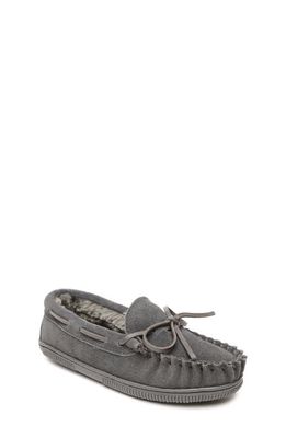 Minnetonka Fleece Lined Slip-On Shoe in Charcoal