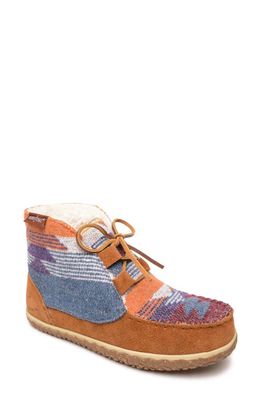 Minnetonka Torrey Faux Fur Lined Slipper Bootie in Brown Multi