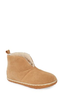 Minnetonka Tucson Bootie with Faux Fur Lining in Cinnamon Suede
