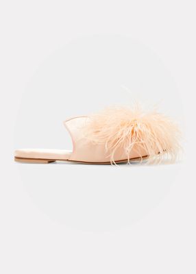 Minnie Contessa Feather Pom-Pom Slippers