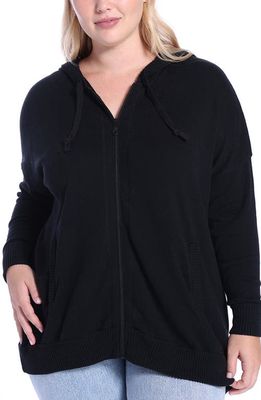 MINNIE ROSE Cashmere Zip Hoodie Jacket in Black