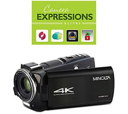 Minolta MN4K100Z 10x Optical Zoom HD Camcorder & 32GB SD Card