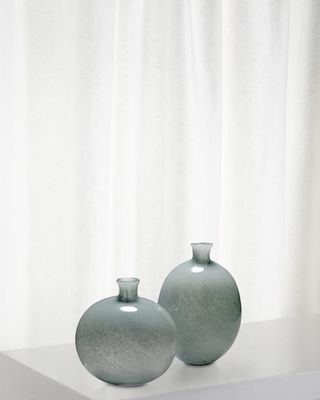 Minx Decorative Vases in Grey Glass, Set of 2