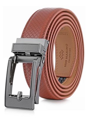 Mio Marino Men's ager Linxx Ratchet Belt in Tan Adjustable from 28" to 44"