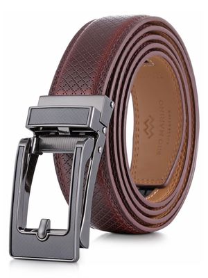Mio Marino Men's Tanager Linxx Ratchet Belt in Mahogany Adjustable from 38" to 54"