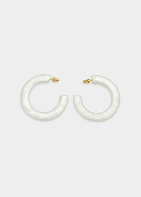 Mira Earrings, Pearly White