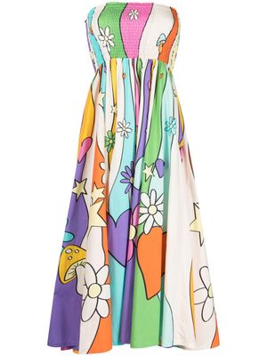 Mira Mikati bandeau cotton midi dress - Multicolour