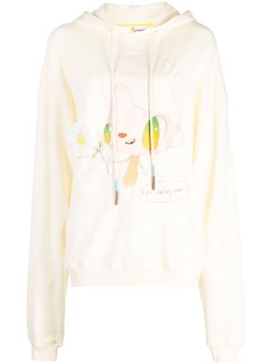 Mira Mikati cartoon-print organic-cotton hoodie - Yellow