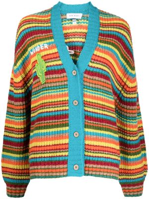 Mira Mikati catcus-embroidered striped cardigan - Multicolour