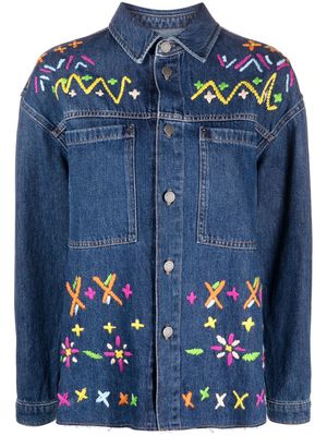 Mira Mikati embroidered-design denim jacket - Blue