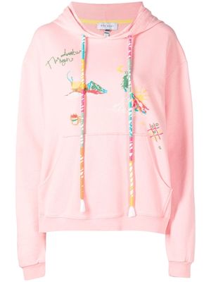 Mira Mikati embroidered-design drawstring hoodie - Pink