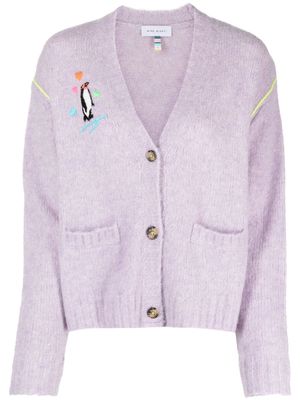 Mira Mikati embroidered-design V-neck cardigan - Purple