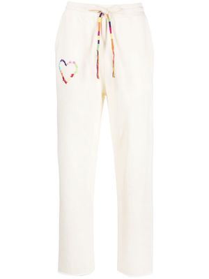 Mira Mikati embroidered organic cotton track trousers - White
