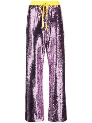 Mira Mikati sequin-embellished straight-leg trousers - Pink