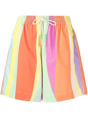 Mira Mikati stripe-print drawstring-waist short shorts - Multicolour